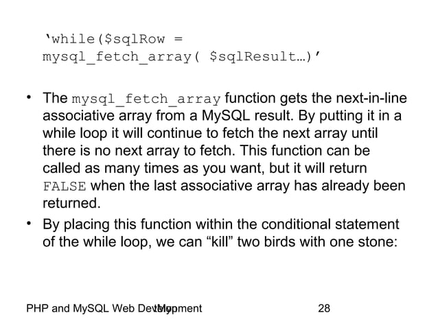 Php and MySQL Web Development | PPT