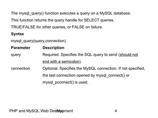 Php and MySQL Web Development | PPT