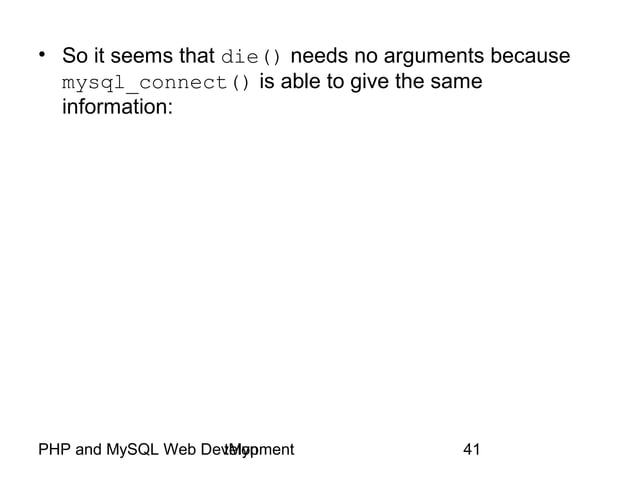 Php and MySQL Web Development | PPT
