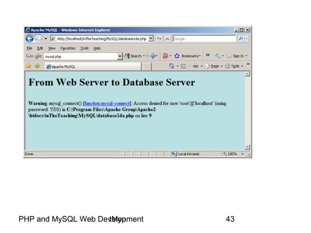 Php and MySQL Web Development | PPT
