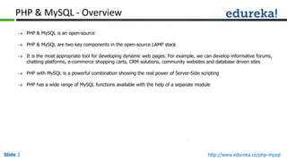 Webinar: PHP and MySQL - Server-side Scripting Language for Web ...