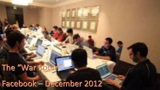 COMPANY CONFIDENTIAL – DO NOT DISTRIBUTE15
The#“War#Room”#
#
Facebook#–#December#2012#
 