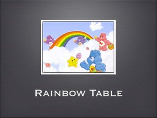 Rainbow Table
 