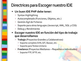 IDEs PHP (PHPBarcelona en Lancelona)
