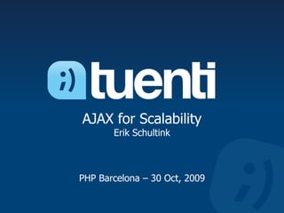 AJAX for ScalabilityErik SchultinkPHP Barcelona – 30 Oct, 2009 