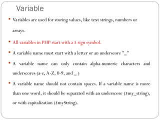 Comprehensive Introduction to PHP Programming Basics and Features | PPT