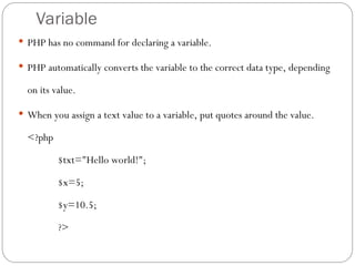 Comprehensive Introduction to PHP Programming Basics and Features | PPT