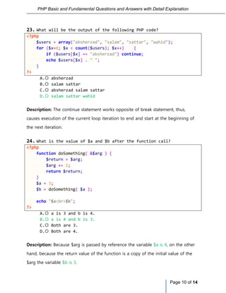 PHP Basic and Fundamental Questions and Answers with Detail Explanation ...