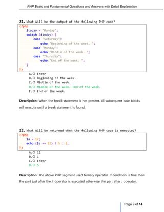 PHP Basic and Fundamental Questions and Answers with Detail Explanation ...