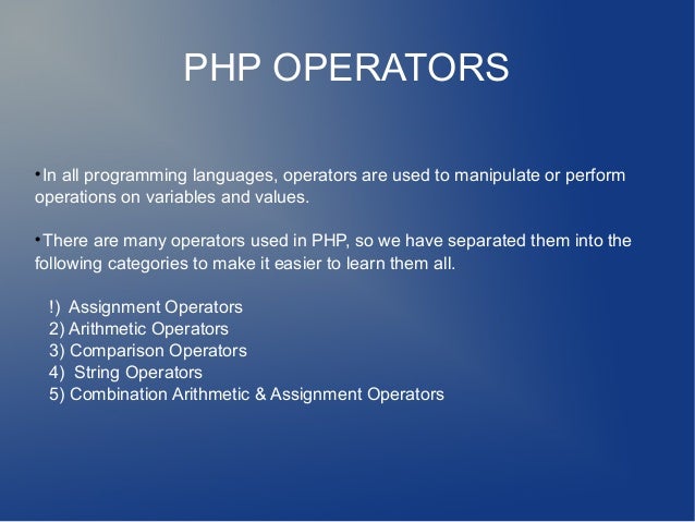 Make assignment operators in php