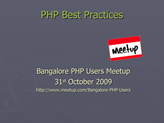 Php Best Practices | PPT