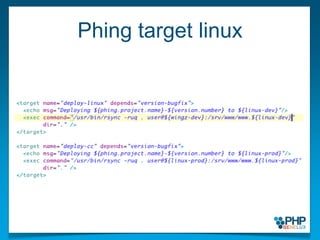 Phing target linux