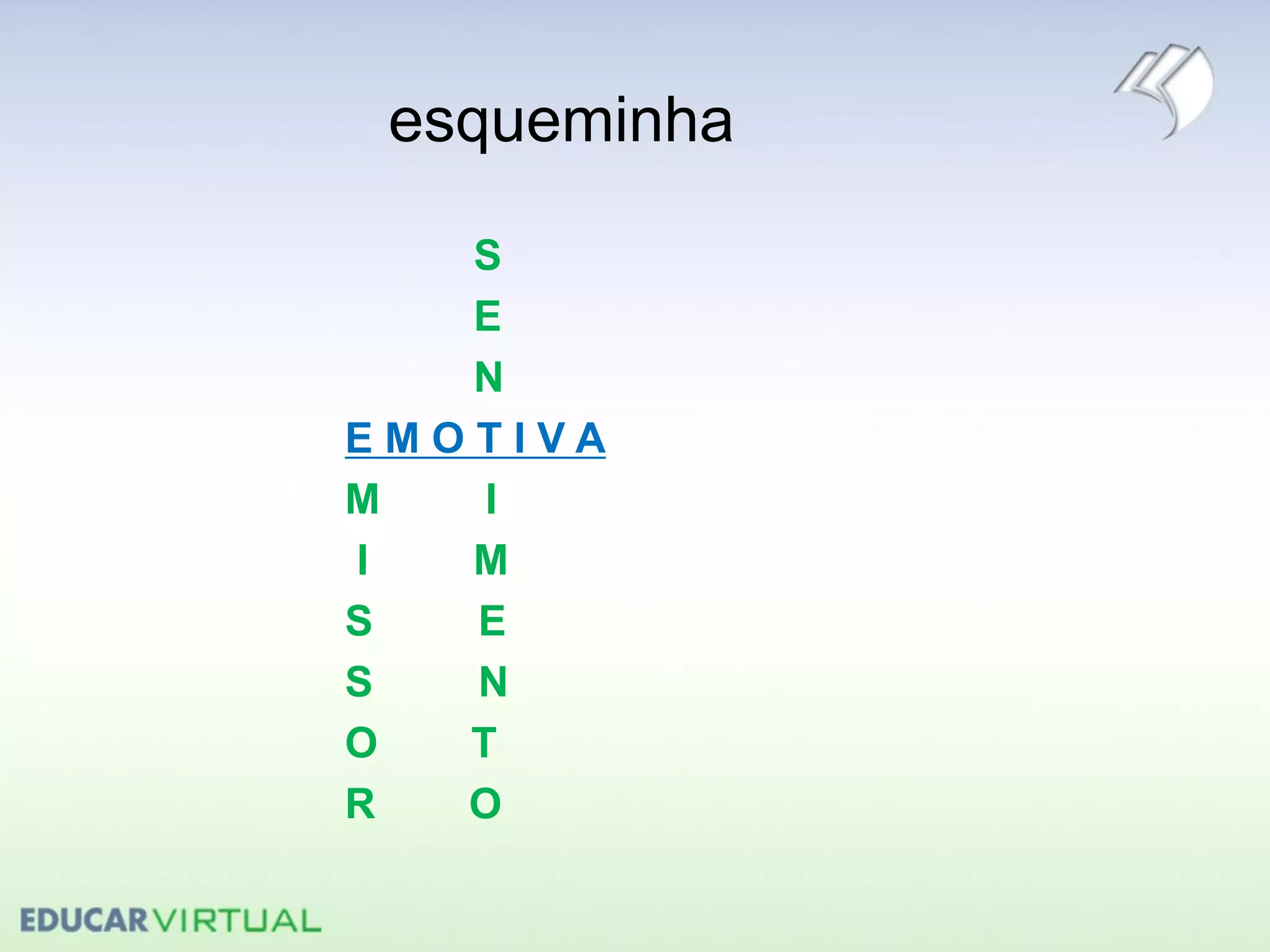 esqueminha
S
E
N
E M O T I V A
M I
I M
S E
S N
O T
R O
 