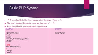 Php by shivitomer | PPTX | Programming Languages | Computing