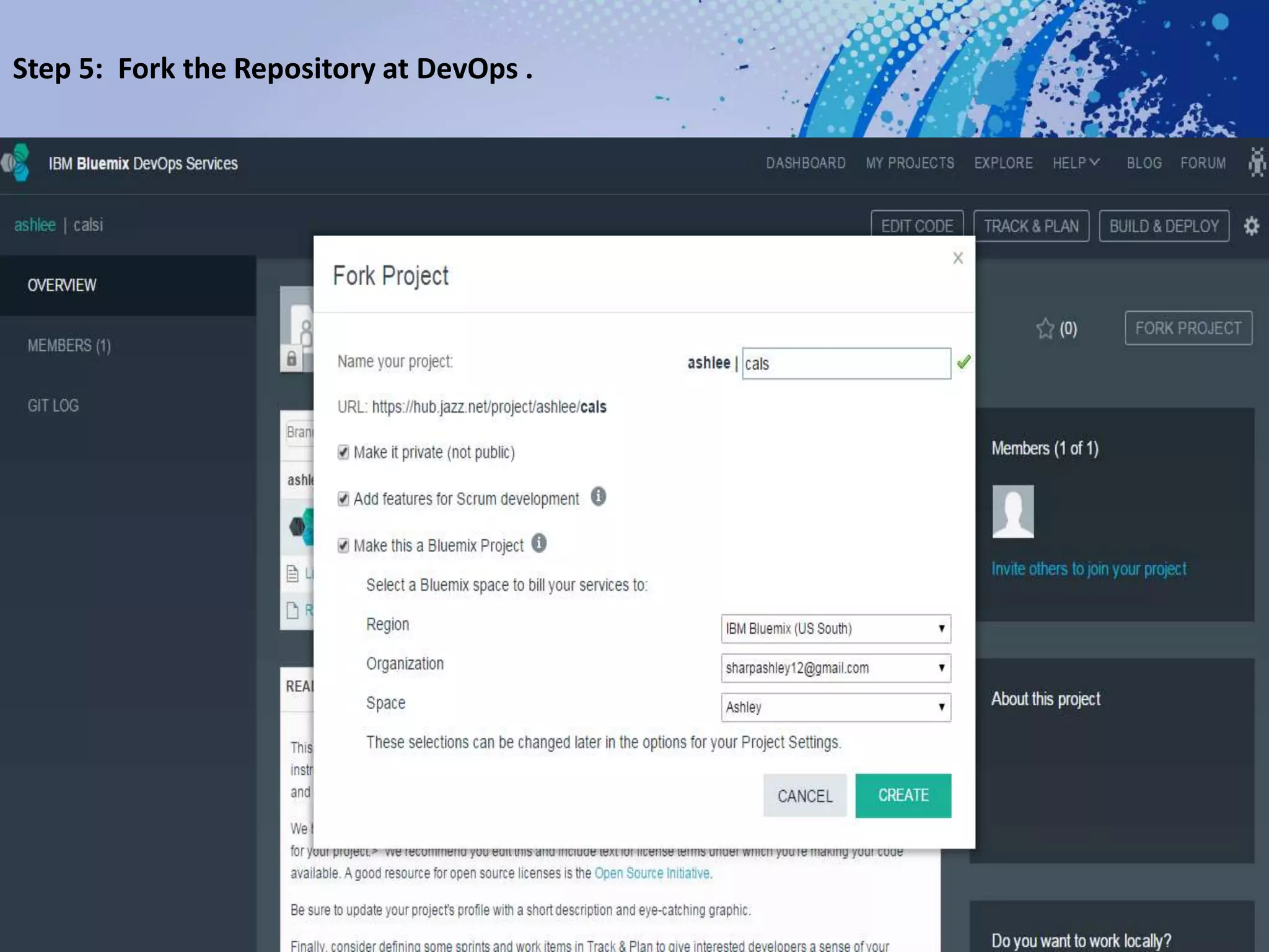 Step 5: Fork the Repository at DevOps .