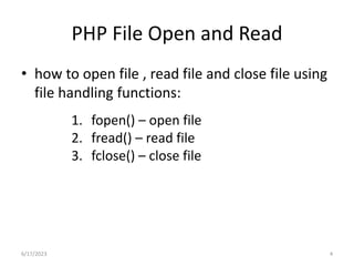 PHP File Handling | PPT
