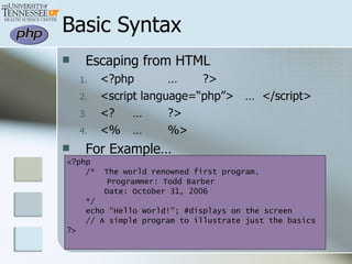 Basic PHP | PPT