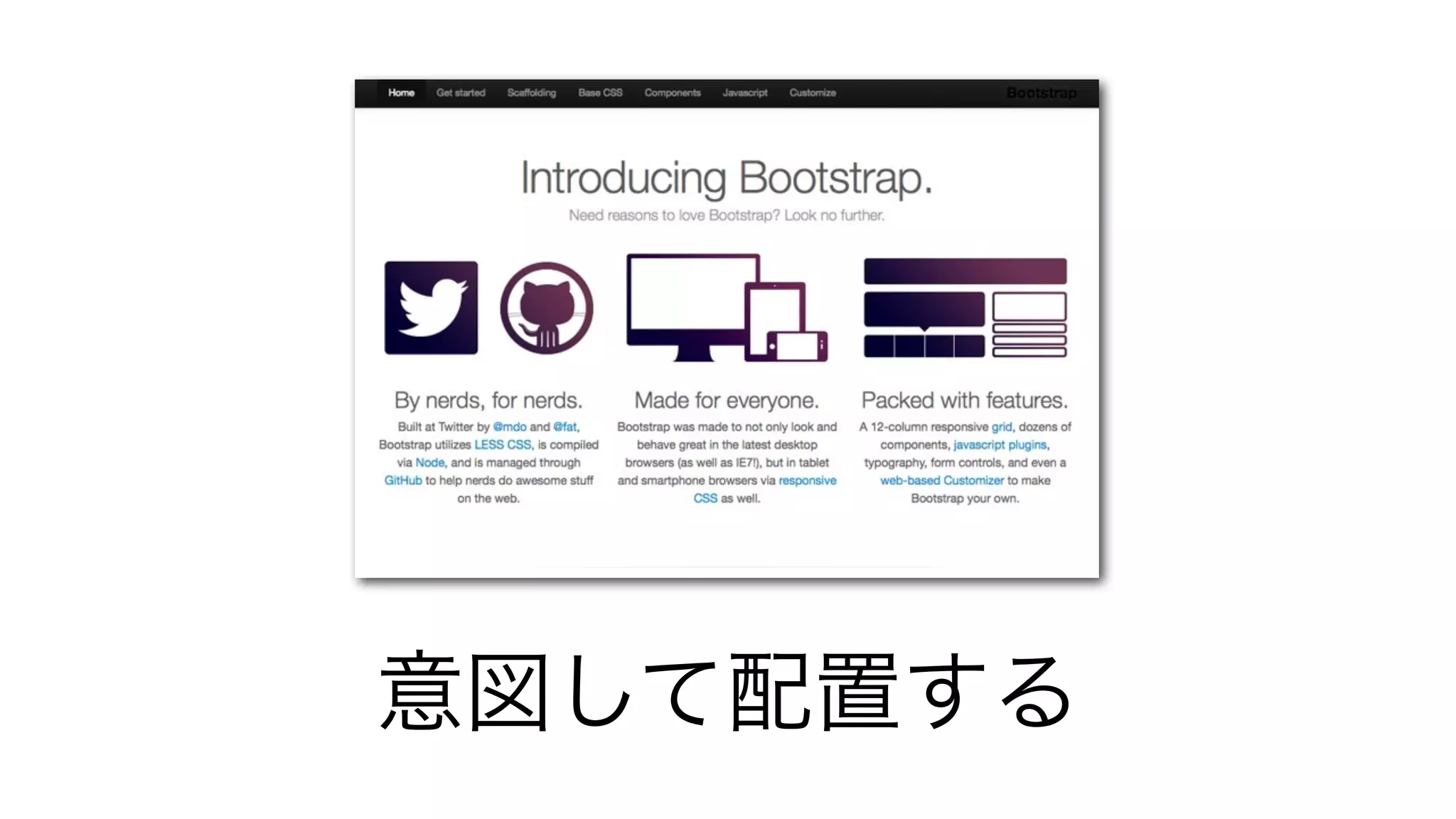 意図して配置する
 