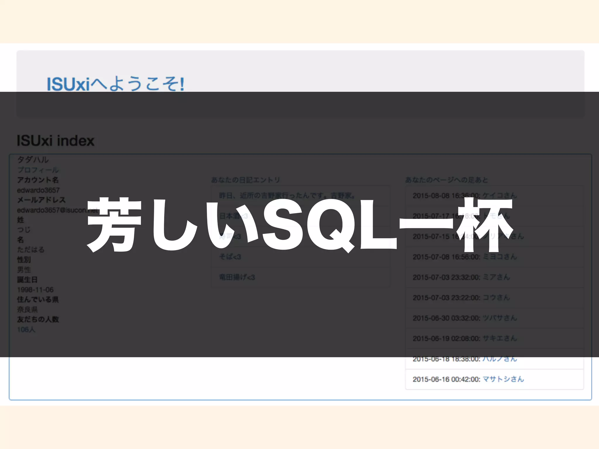 芳しいSQL一杯
 