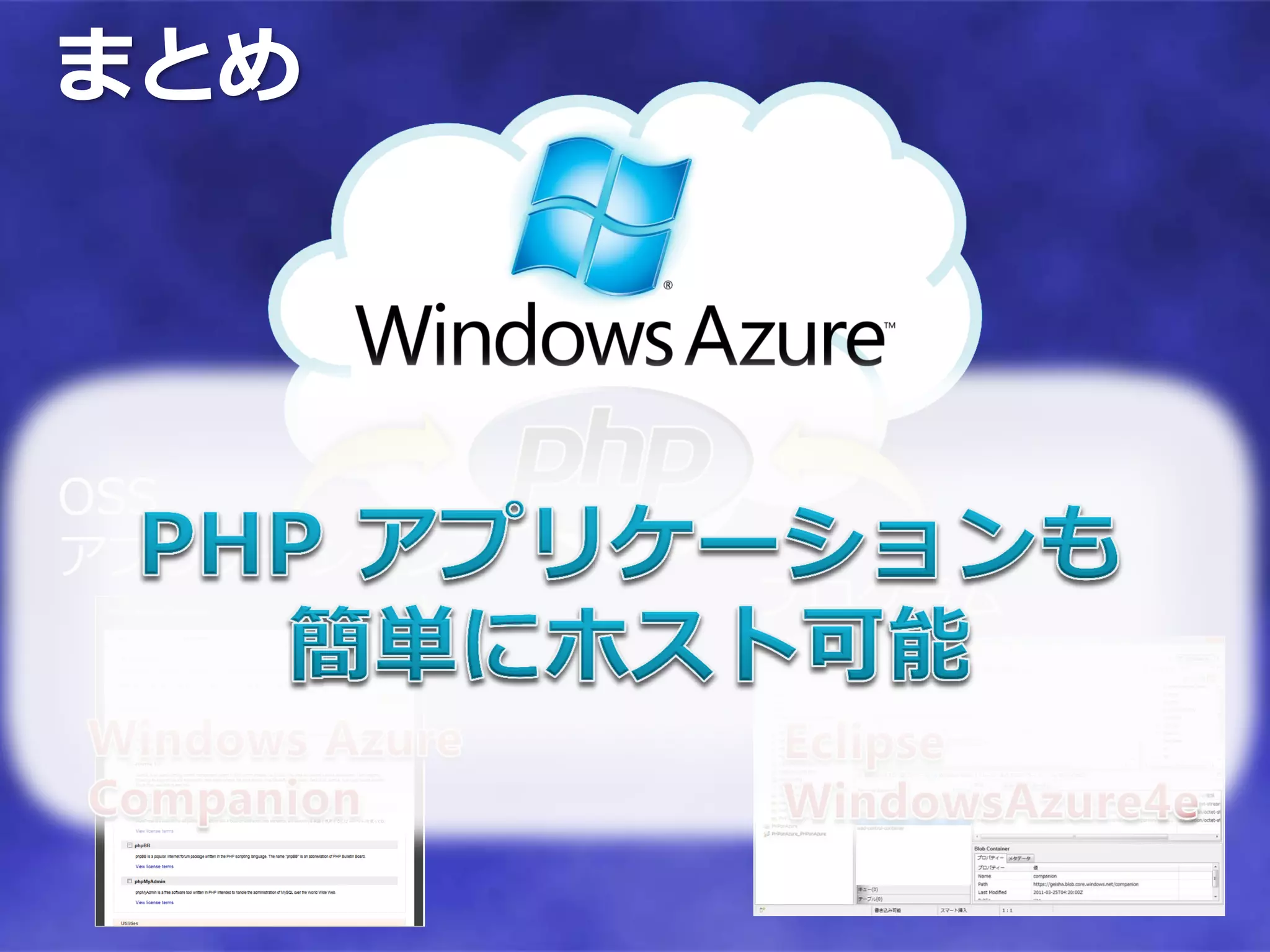 まとめ



OSS
アプリケーション
           プログラム
 