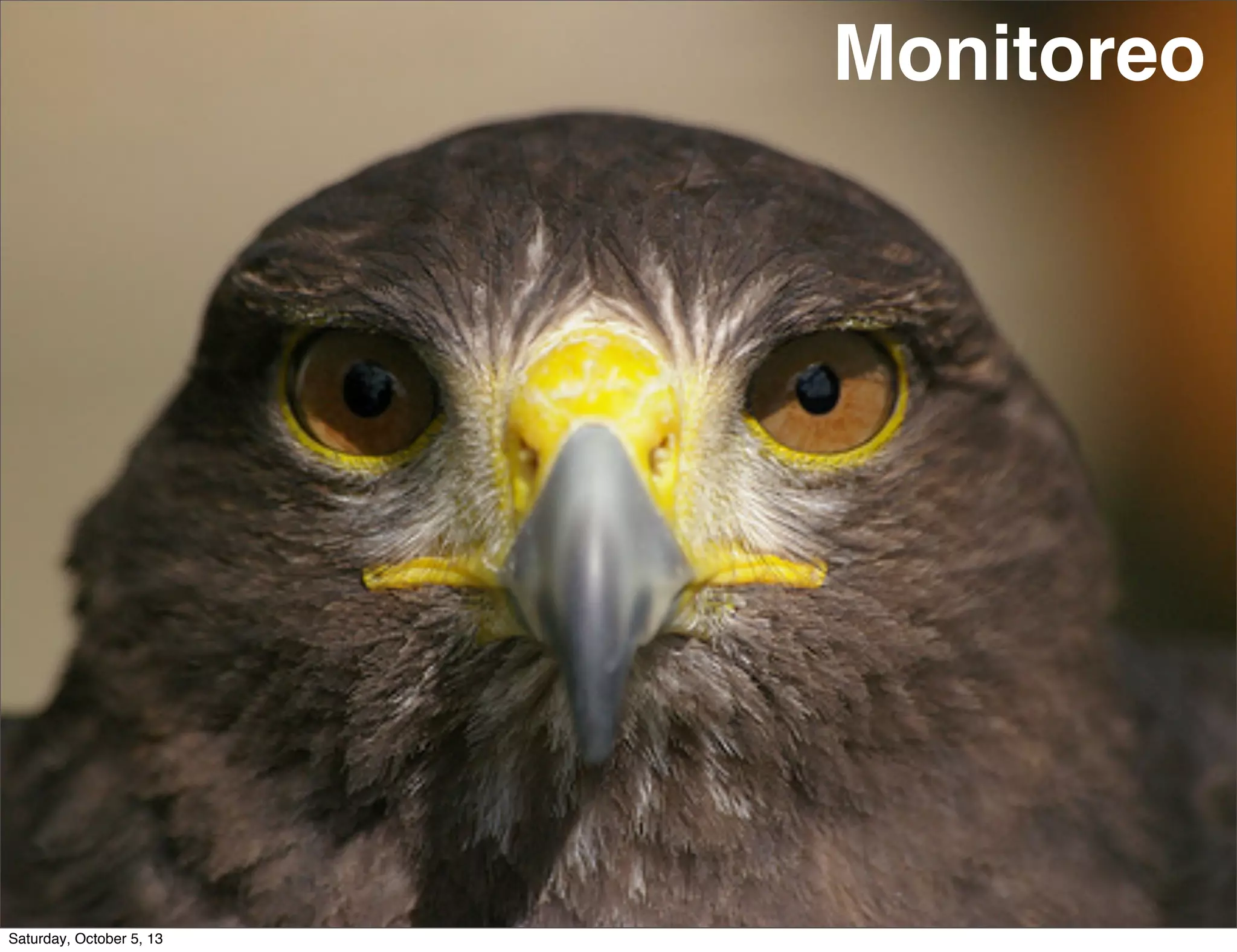 Monitoreo
Saturday, October 5, 13
 