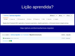 Lição aprendida?
https://github.com/laminas/laminas-migration
 