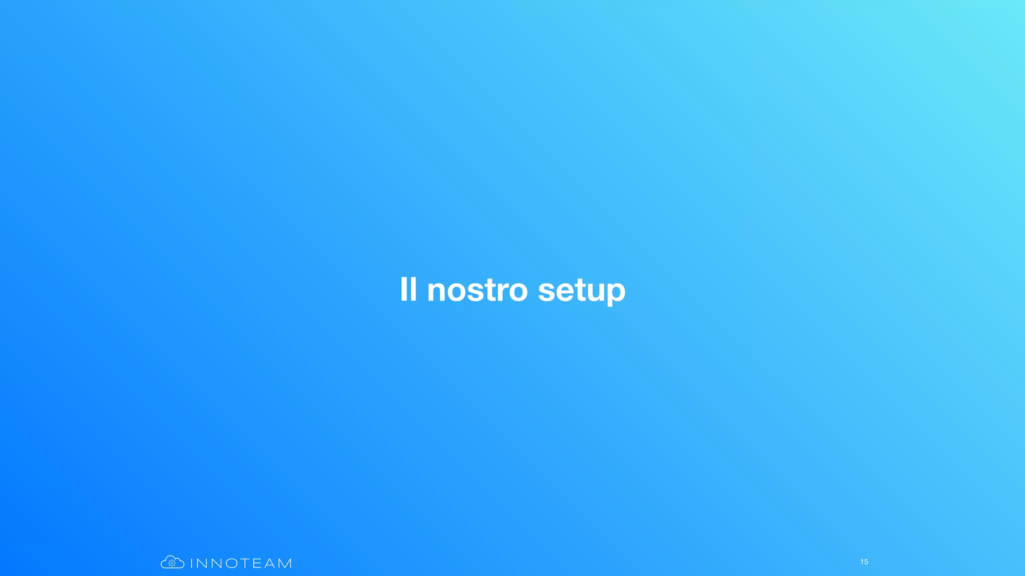 Il nostro setup
15
 