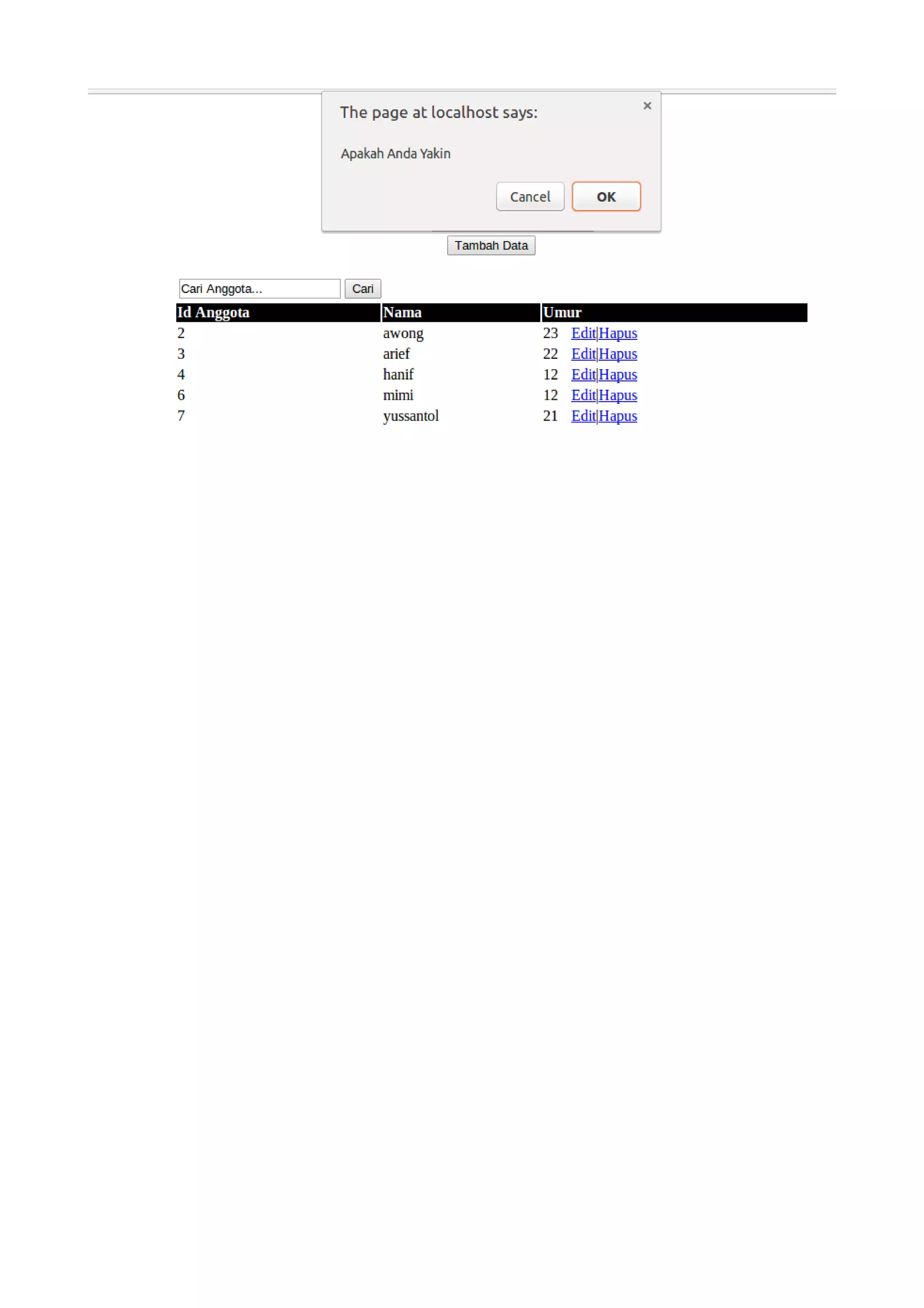 PHP CRUD Database Mysql