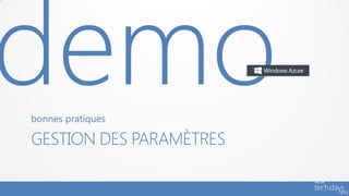 bonnes pratiques

GESTION DES PARAMÈTRES
 