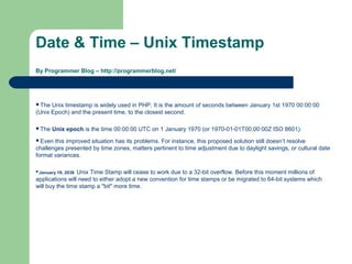 Php date & time functions | PPT
