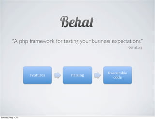 Phpday - Automated acceptance testing with Behat and Mink