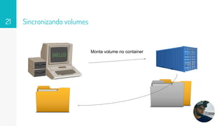 Sincronizando volumes
Monta volume no container
21
 