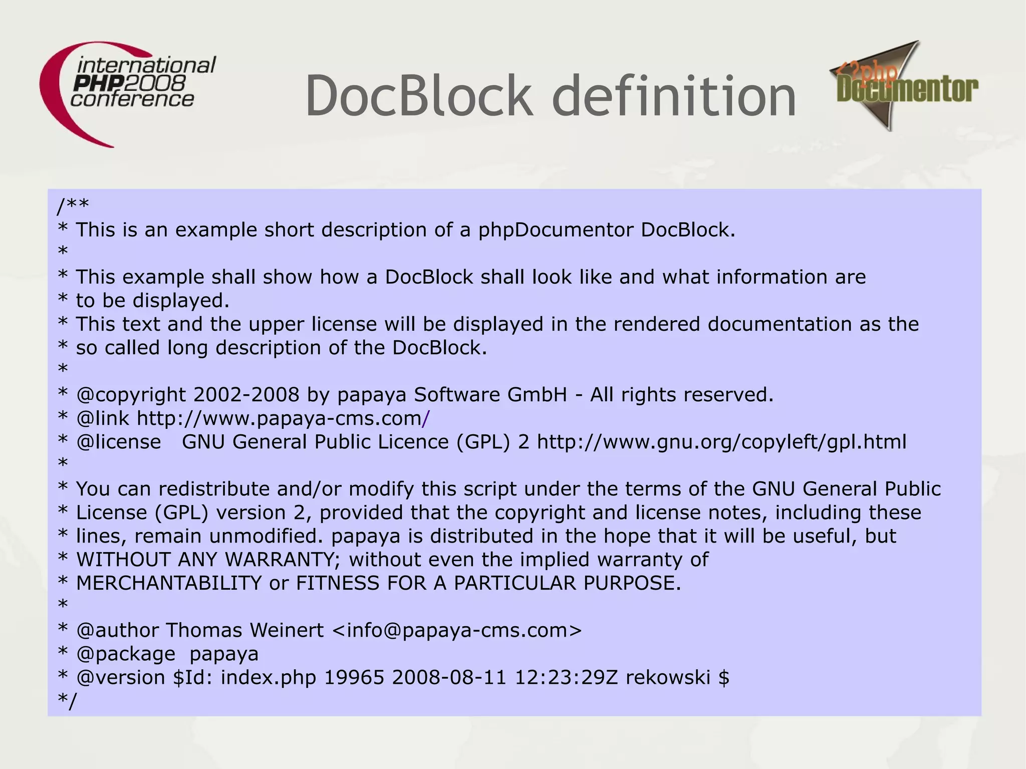 Php Documentor The Beauty And The Beast