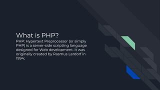 About PHP | PPT