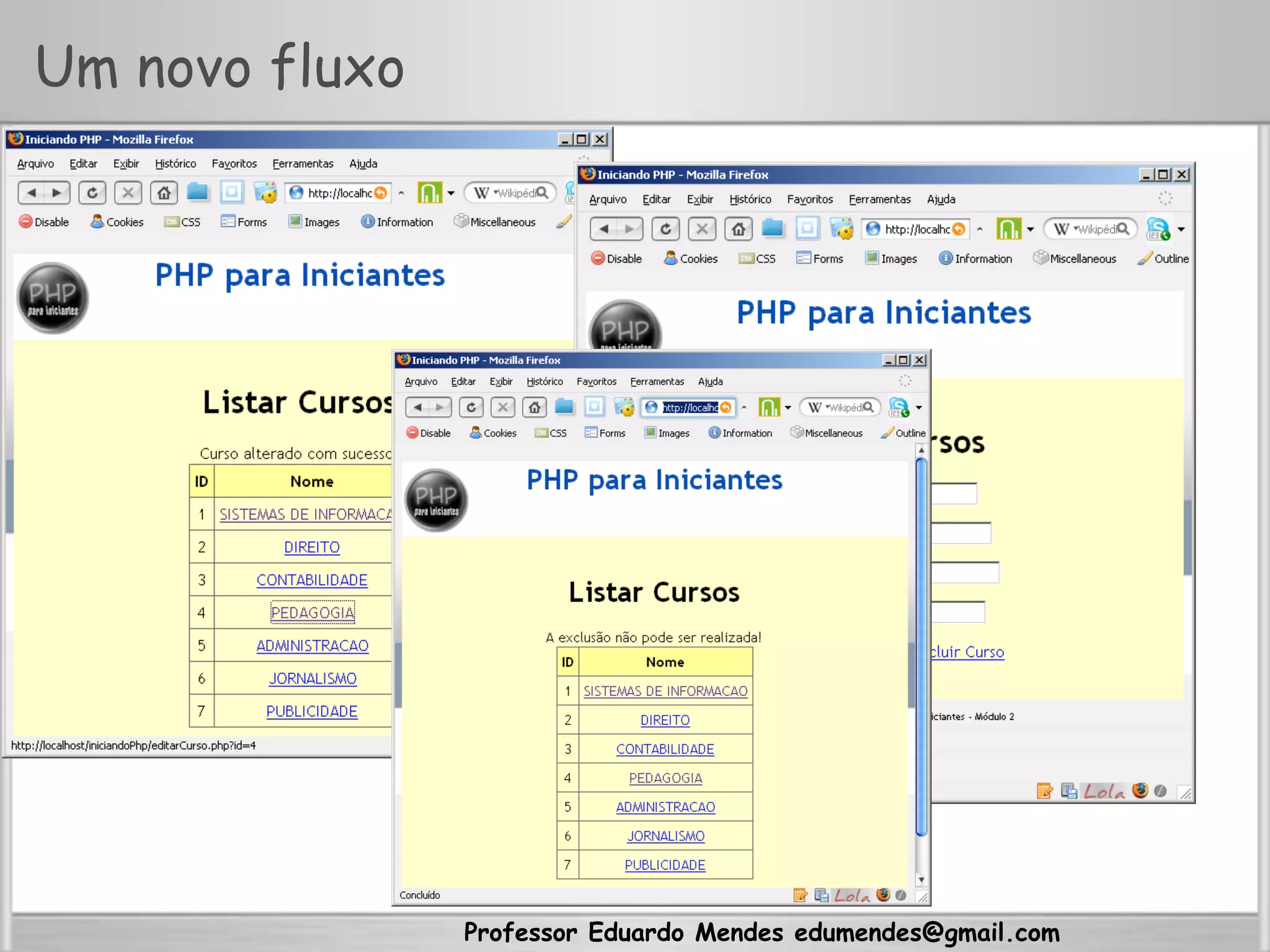 Professor Eduardo Mendes edumendes@gmail.com
Um novo fluxo
 