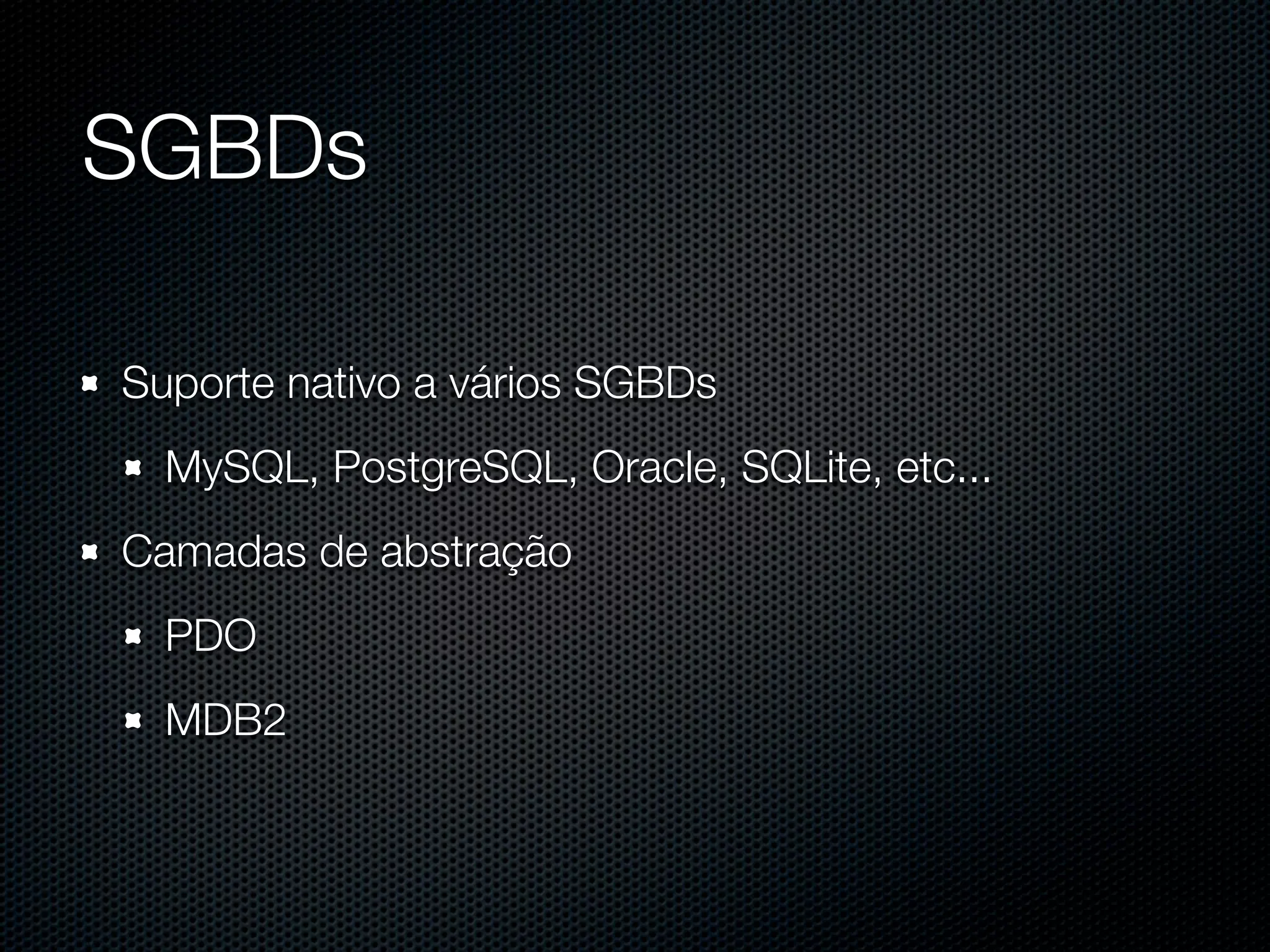 PHP para aplicações Web de grande porte