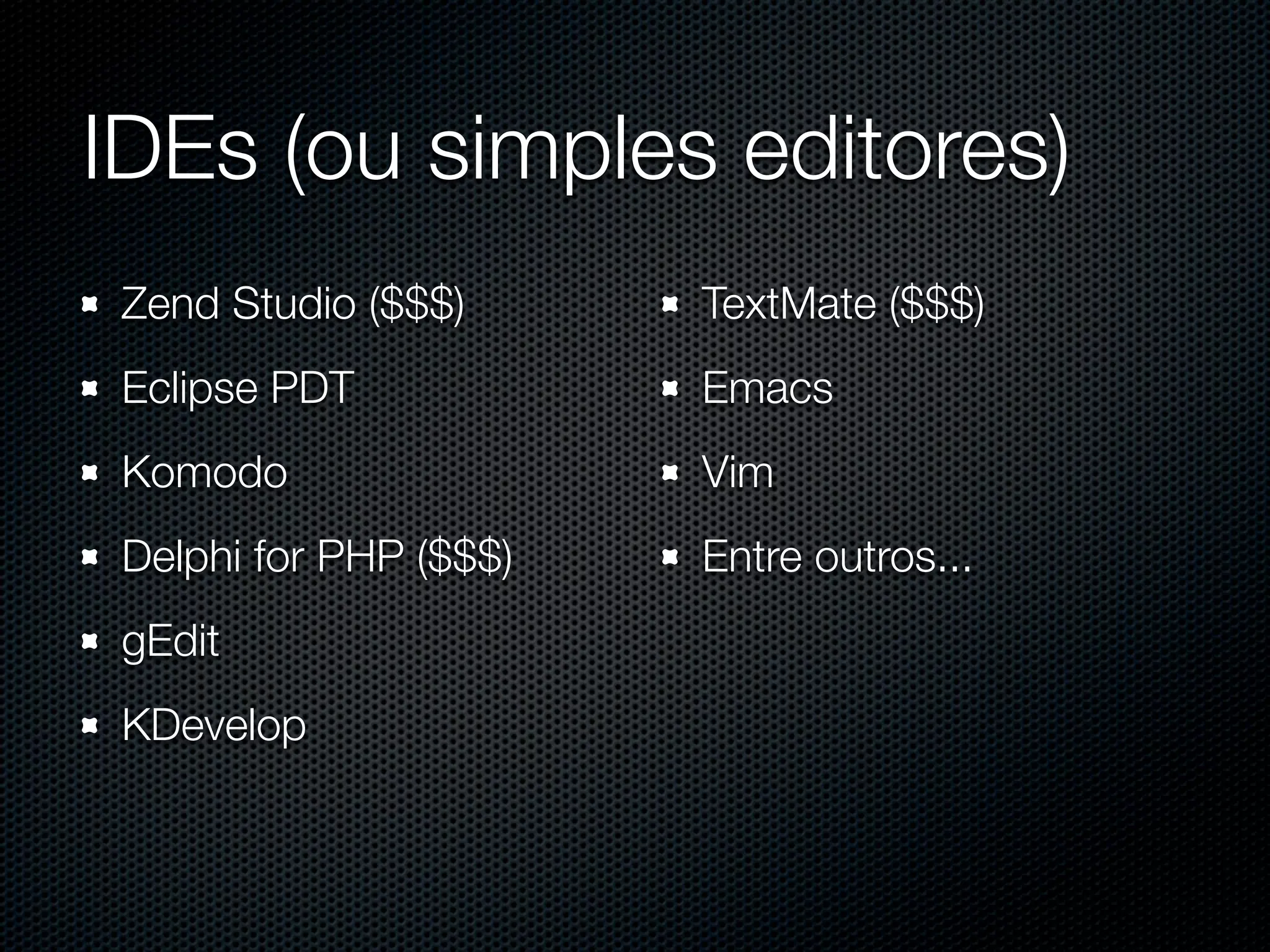 PHP para aplicações Web de grande porte