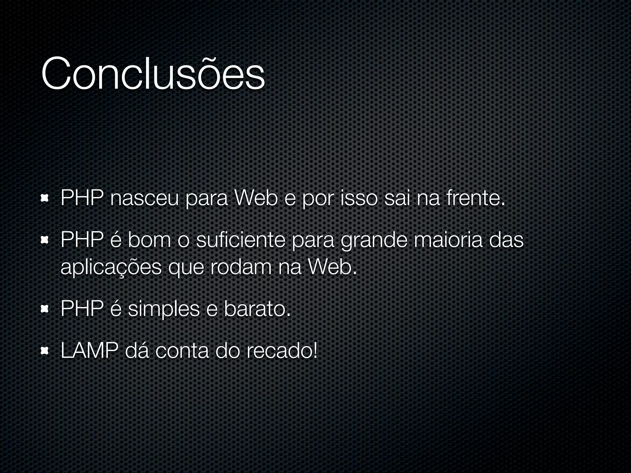 PHP para aplicações Web de grande porte