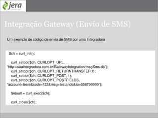 O PHP no mundo Mobile Integração Gateway (Envio de SMS) 