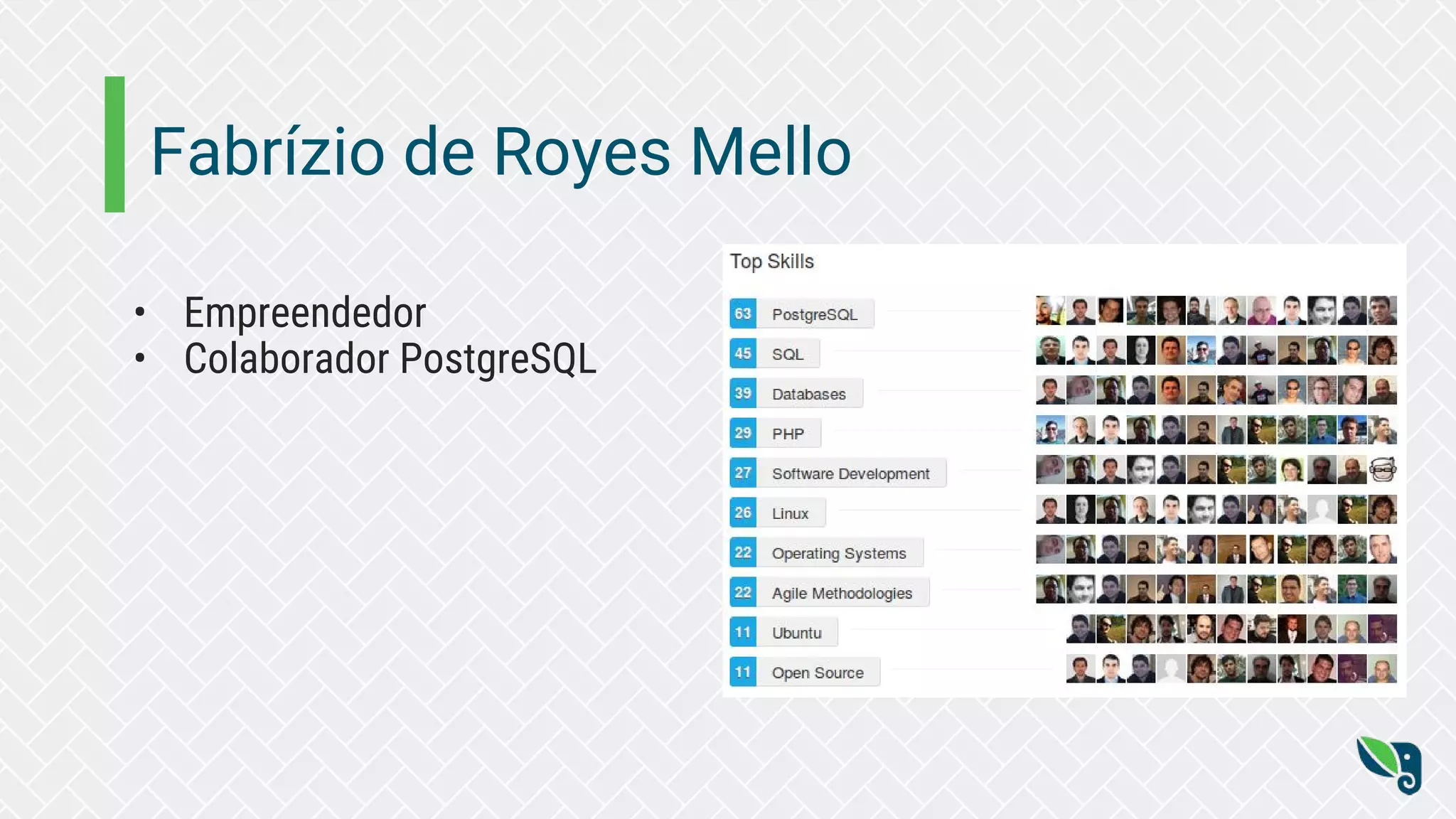 Fabrízio de Royes Mello • Empreendedor • Colaborador PostgreSQL 