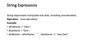 PHP Epressions and types of expressions.html