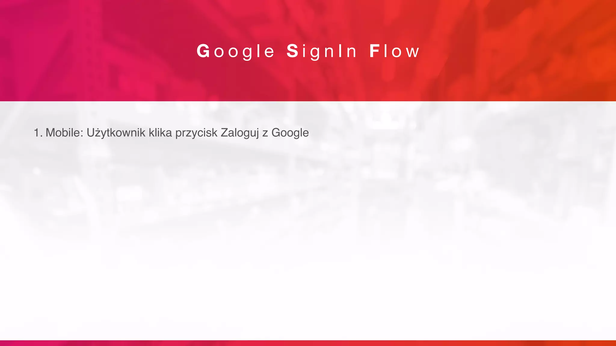 G o o g l e S i g n I n F l o w
1. Mobile: Użytkownik klika przycisk Zaloguj z Google
 