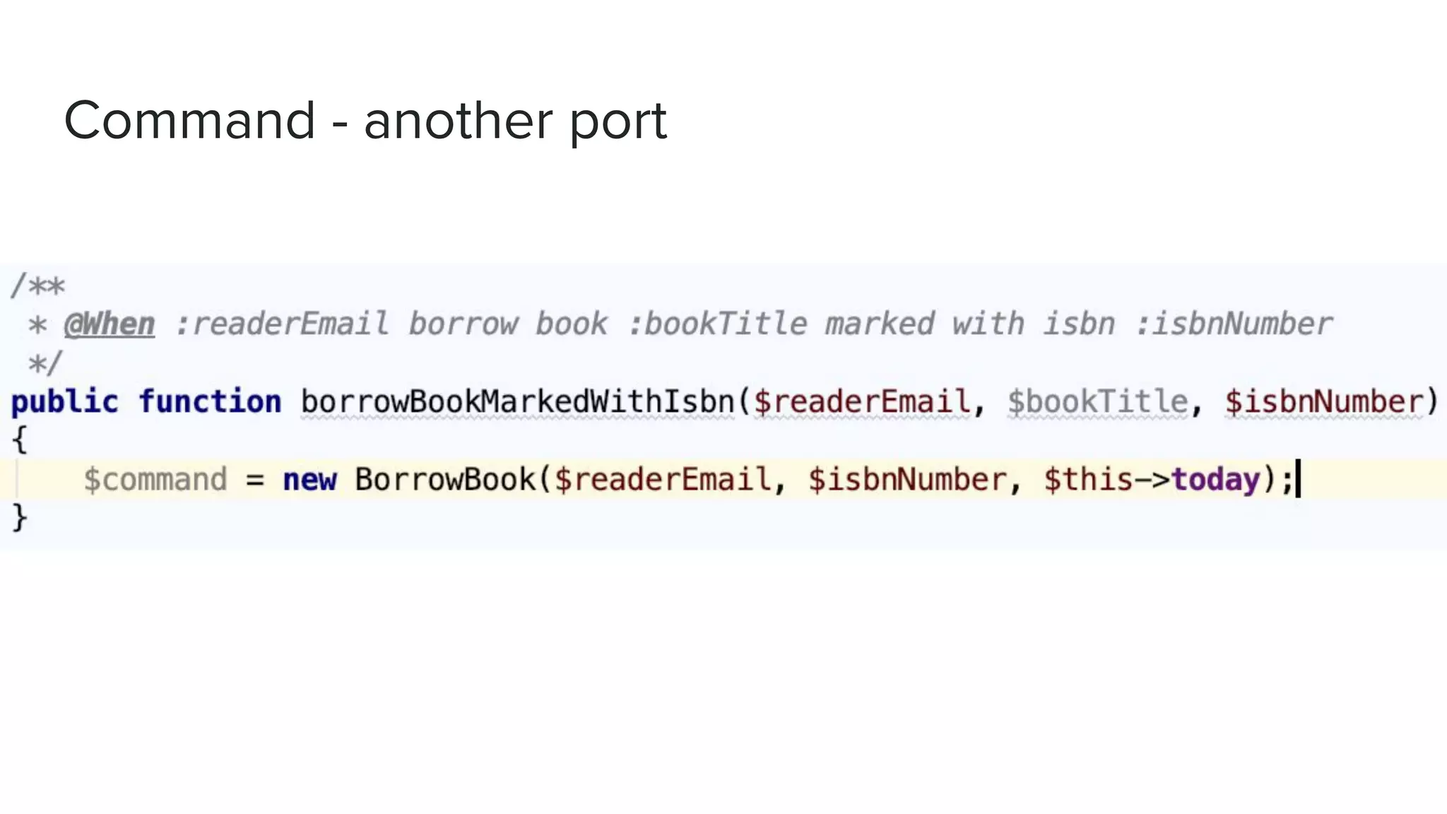 Command - another port
 