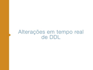 Alterações em tempo real
de DDL
 