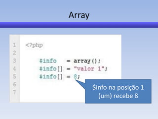 Array




        $info na posição 1
          (um) recebe 8
 