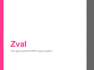 Zval
The guts behind PHP’s type system
 