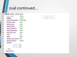zval continued…
 