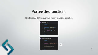 Portée des fonctions
49
Une fonction définie avant un import peut être appelée :
 