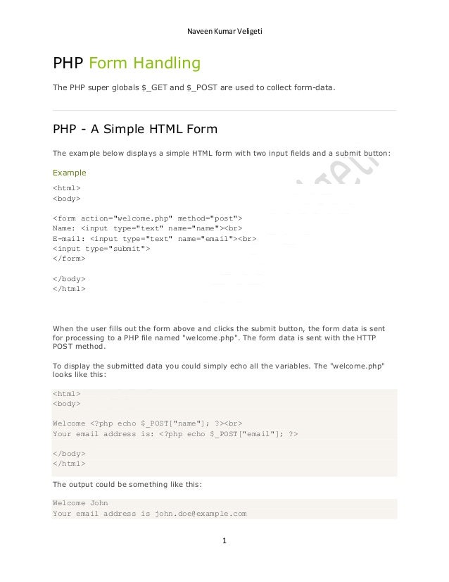 php example