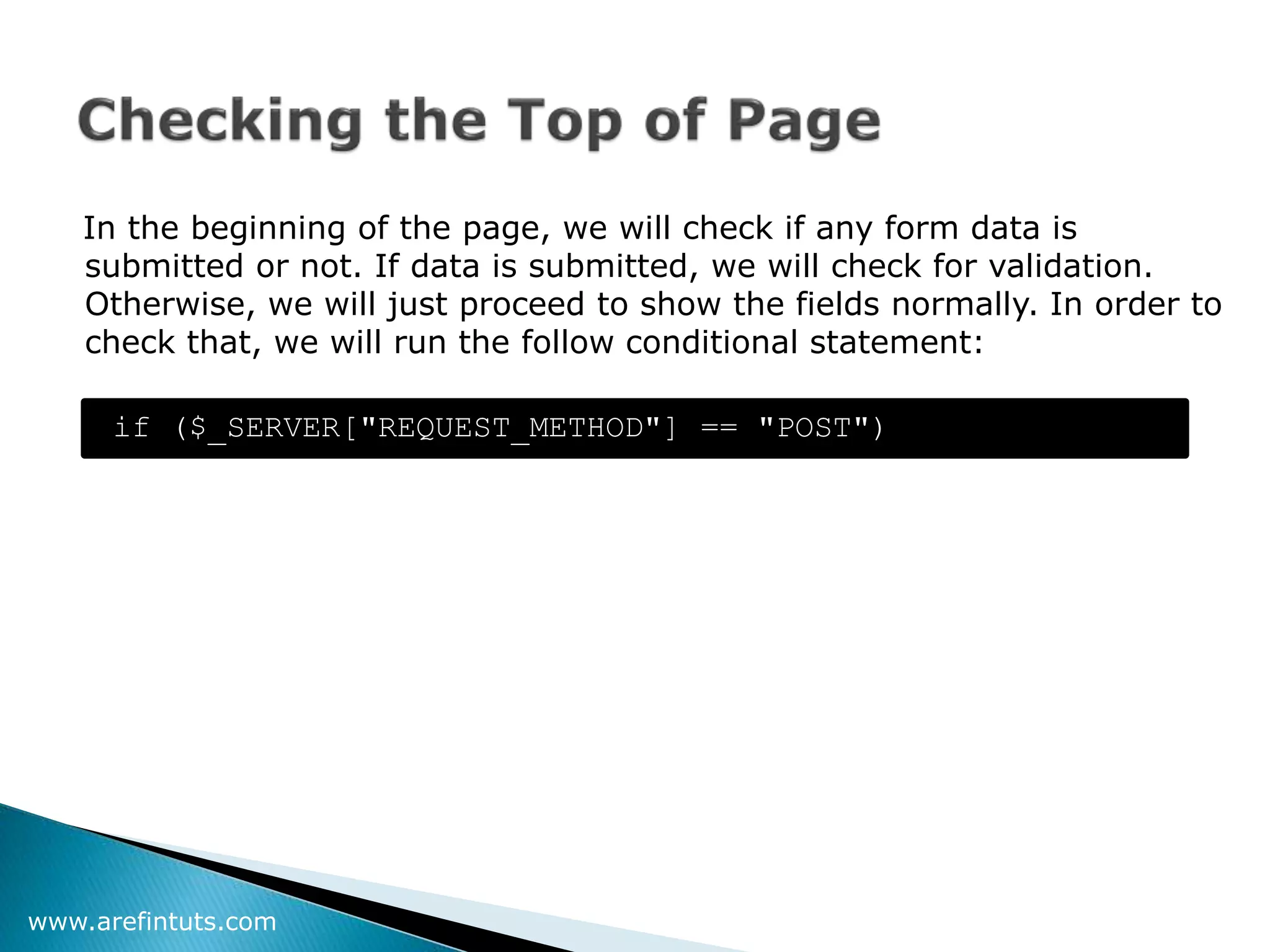 PHP Form Validation Technique | PPTX | Internet for Beginners | Internet